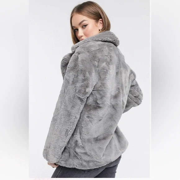 New look coat with fur hood hot sale